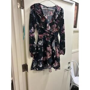 Express Navy And Purple Floral Dress